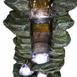 Watnature 31.4 in. Resin Rockery Showering Outdoor Waterfall Fountain with LED Lights for Patio, Garden, House and Office 12 Watnature 31.4 in. Resin Rockery Showering Outdoor Waterfall Fountain with LED Lights for Patio, Garden, House and Office -Algreen Sales Store watnature freestanding fountains b gpf210014 fa 1000