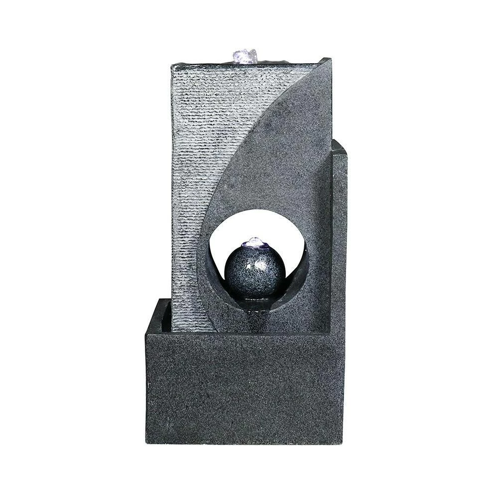 Watnature 24.4 in. Resin Indoor Outdoor Bubbler Pillar Fountain, Modern Sphere Zen Outdoor Floor Water Fountain with LED Lights 3 Watnature 24.4 in. Resin Indoor Outdoor Bubbler Pillar Fountain, Modern Sphere Zen Outdoor Floor Water Fountain with LED Lights - Image 3