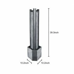 Watnature 39.3 in. Resin Indoor Outdoor Fountain - Geometric Ripple Cascading Tower Freestanding Water Fountain with Lights -Algreen Sales Store watnature freestanding fountains b szy s17008 76 1000