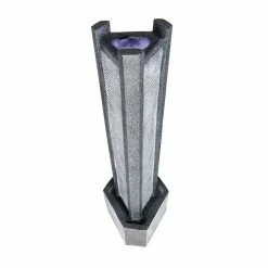 Watnature 39.3 in. Resin Indoor Outdoor Fountain - Geometric Ripple Cascading Tower Freestanding Water Fountain with Lights -Algreen Sales Store watnature freestanding fountains b szy s17008 fa 1000