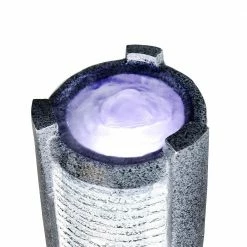 Watnature 39.3 in. Resin Modern Indoor Outdoor Water Fountain, Cascading Tower Columnar Ripple Garden Fountain with LED Lights -Algreen Sales Store watnature freestanding fountains b szy s17009 fa 1000