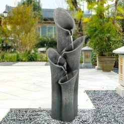 Watnature 33.5 in. H, 4-Tier Cascading Indoor Outdoor Water Fountain with LED Lights for Home Garden Decor -Algreen Sales Store watnature freestanding fountains gpf170001 c3 1000