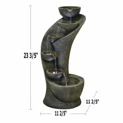 Watnature 23.6 in. 6-Tier Outdoor Garden Fountain - Outside Fountains and Waterfalls with Bowls Curved Design for Indoor Outdoor -Algreen Sales Store watnature freestanding fountains gpf180042 44 1000