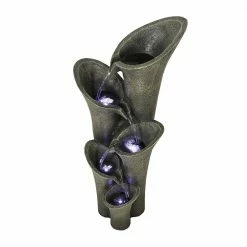 Watnature 39.5 in. H Modern Outdoor Fountain - 5-Tier Outdoor Garden Fountains with Contemporary Design for Garden, Patio Outdoor -Algreen Sales Store watnature freestanding fountains gpf190003 4f 1000