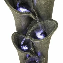 Watnature 39.5 in. H Modern Outdoor Fountain - 5-Tier Outdoor Garden Fountains with Contemporary Design for Garden, Patio Outdoor -Algreen Sales Store watnature freestanding fountains gpf190003 76 1000