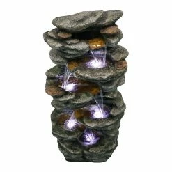 Watnature 40 in. 6-Tier Resin Fiberglass Garden Water Fountain with LED Lights and Soothing Sound for Office, Garden 12 Watnature 40 in. 6-Tier Resin Fiberglass Garden Water Fountain with LED Lights and Soothing Sound for Office, Garden -Algreen Sales Store watnature freestanding fountains gpf190038 fa 1000