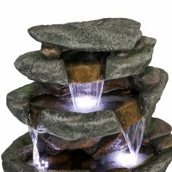 Watnature 40-3/5 in. H Garden Fountain Outdoor Garden Fountain with LED Lights, 6-Tired Lighted Cascading Waterfalls for Garden -Algreen Sales Store watnature freestanding fountains gpf200015 76 1000 1