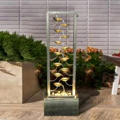 Watnature 43.5in Garden Fountain Outdoor - Multi-Tier Metal Fountain with LED Light for Indoor Outdoor (River Stones Included) 10 Watnature 43.5in Garden Fountain Outdoor - Multi-Tier Metal Fountain with LED Light for Indoor Outdoor (River Stones Included) -Algreen Sales Store watnature freestanding fountains tqx t21003a 1f 1000