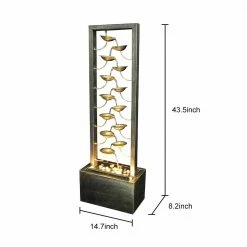 Watnature 43.5in Garden Fountain Outdoor - Multi-Tier Metal Fountain with LED Light for Indoor Outdoor (River Stones Included) 11 Watnature 43.5in Garden Fountain Outdoor - Multi-Tier Metal Fountain with LED Light for Indoor Outdoor (River Stones Included) -Algreen Sales Store watnature freestanding fountains tqx t21003a 44 1000