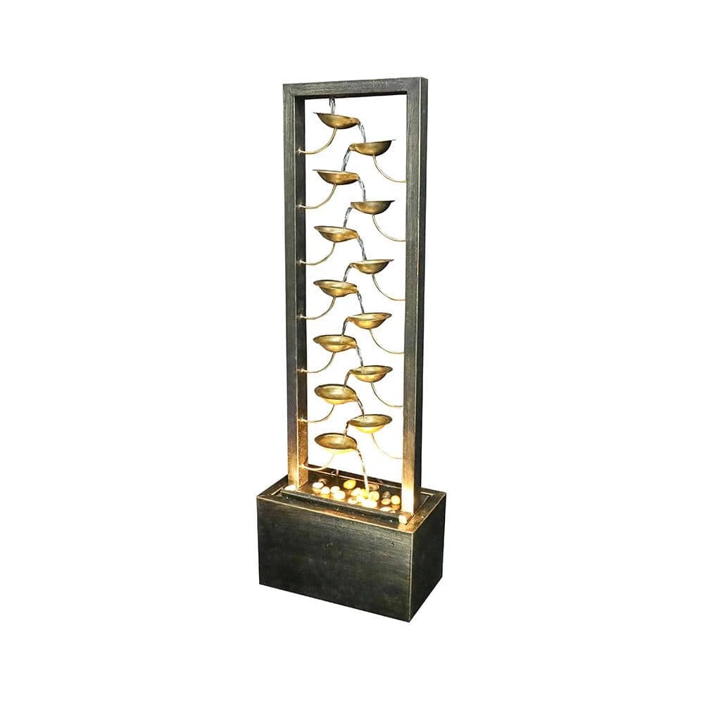 Watnature 43.5in Garden Fountain Outdoor - Multi-Tier Metal Fountain with LED Light for Indoor Outdoor (River Stones Included) 6 Watnature 43.5in Garden Fountain Outdoor - Multi-Tier Metal Fountain with LED Light for Indoor Outdoor (River Stones Included) - Image 6