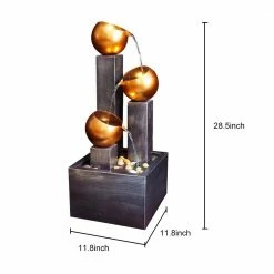 Watnature 28.5in Metal indoor Outdoor Fountain with LED Light and Pump, Cascading Free-Standing Fountains for Garden, Office, Home -Algreen Sales Store watnature freestanding fountains tqx t21006 44 1000