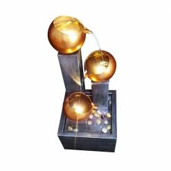 Watnature 28.5in Metal indoor Outdoor Fountain with LED Light and Pump, Cascading Free-Standing Fountains for Garden, Office, Home -Algreen Sales Store watnature freestanding fountains tqx t21006 76 1000