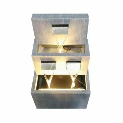 Watnature 25 in. Metal Outdoor Garden Fountain - Modern Cascading Floor-Standing Fountains for Garden, Enterway, Home Art Decor -Algreen Sales Store watnature freestanding fountains tqx t21007 76 1000