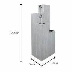 Watnature 31.4 in. Metal Relaxing Waterfall Fountain - Geometric Indoor Outdoor Fountain, 3-Tiered Garden Fountain with LED Lights -Algreen Sales Store watnature freestanding fountains tqx t21008 44 1000