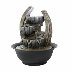 Watnature 10.6 in. Resin Tabletop Fountain, 4-Step 5-Flow Water Feature Relaxing Fountain with Spining Orb and LED Lights -Algreen Sales Store watnature tabletop fountains b jc 2020175 44 1000