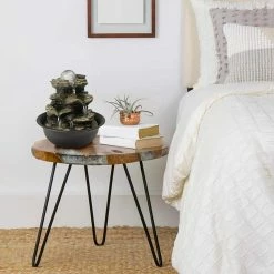 Watnature 8.3 in. Resin Cascading Tabletop Fountain with Spinning Orb and LED Lights, 4-Tier Meditation Indoor Fountain Home Decor -Algreen Sales Store watnature tabletop fountains b js 7156035 1f 1000