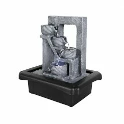Watnature 10.6 in. Resin Tabletop Fountain 5-Tiered Relaxation Desktop Waterfall Fountain with LED Lights for Office House -Algreen Sales Store watnature tabletop fountains b sj22016 1 fa 1000