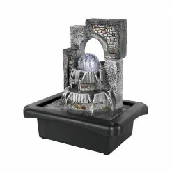 Watnature 11 in. Resin Tabletop Fountain 3-tiered Lily Relaxation Fountain with Illuminated Water Feature and Rotating Ball -Algreen Sales Store watnature tabletop fountains b sj22019 fa 1000