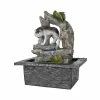 Watnature 10.6 in. Resin Tabletop Waterfall Fountain, Animal Design Indoor Watering Fountain with LED Lights and Pump