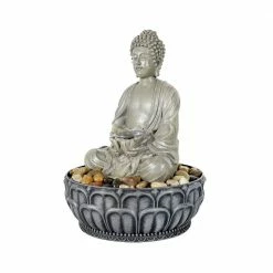 Watnature 11.4 in. Resin Buddha Fountain, Buddha Tabletop Water Fountain with LED Light and Circular Water Flow for Good Luck Keep -Algreen Sales Store watnature tabletop fountains b xtq2600 fa 1000