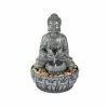 Watnature 11.1 in. Resin Buddha Fountain, Decorative Sculpture Buddha Tabletop Fountain with LED Lights for Indoor Outdoor