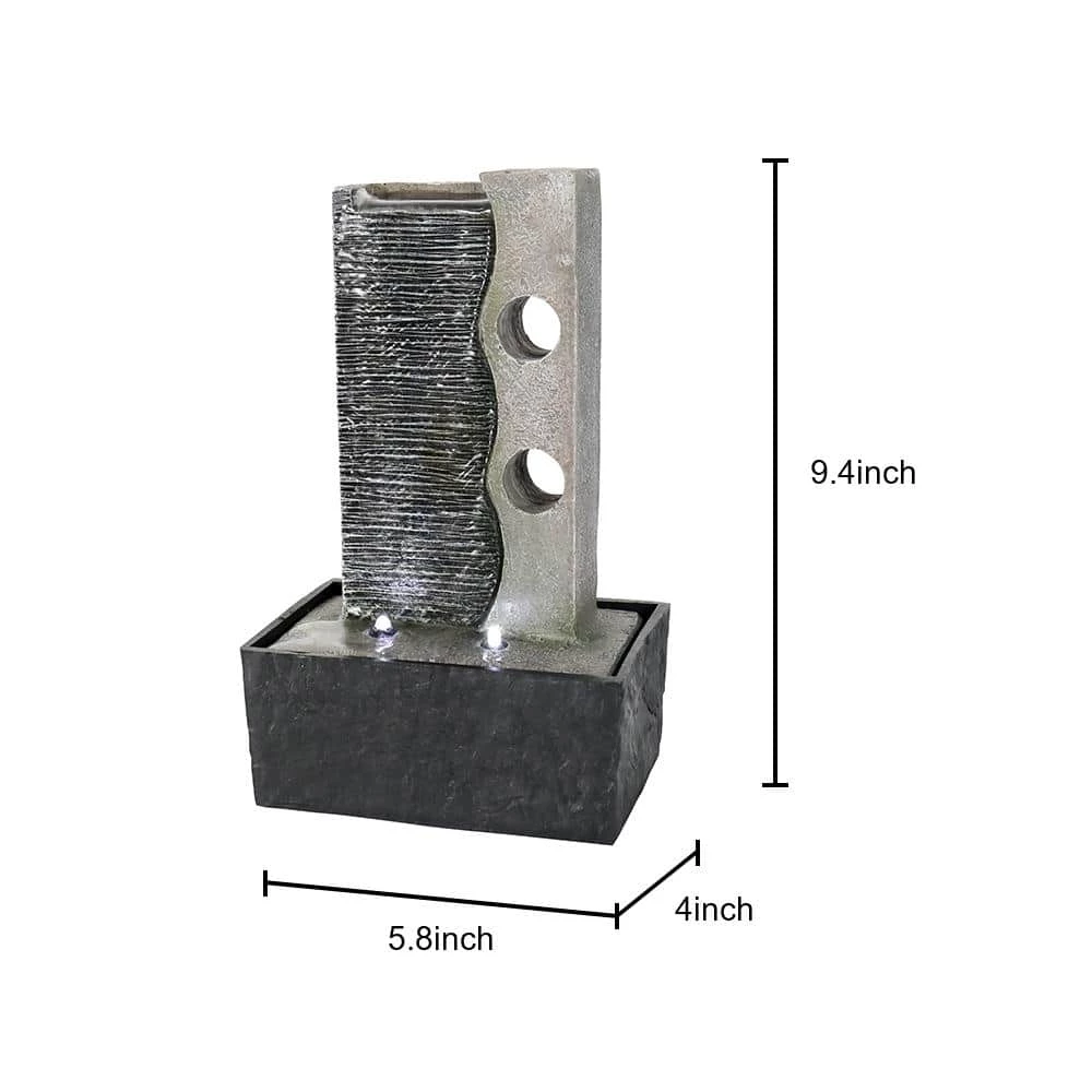 Watnature 9.4 in. Resin Indoor Waterfall Fountain, Modern Tabletop Fountains Designed with 3 LED Lights Relaxation 3 Watnature 9.4 in. Resin Indoor Waterfall Fountain, Modern Tabletop Fountains Designed with 3 LED Lights Relaxation - Image 3