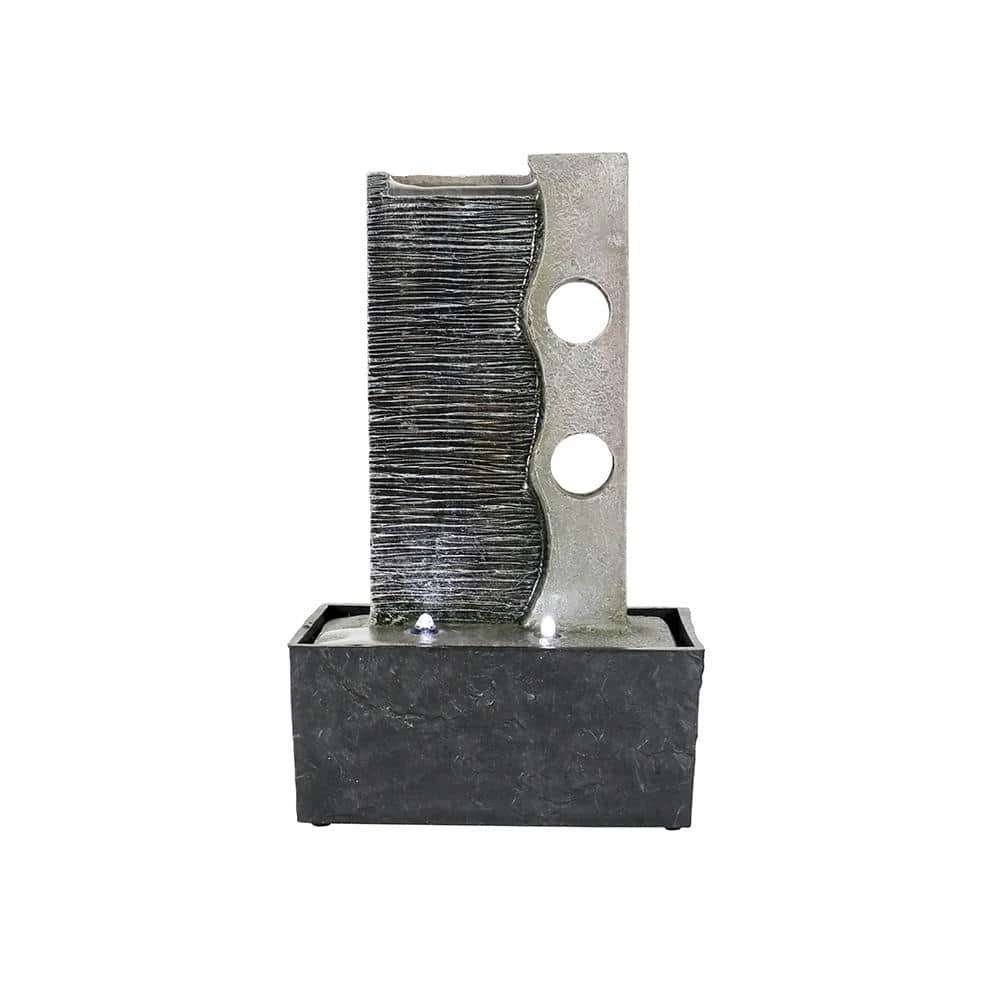 Watnature 9.4 in. Resin Indoor Waterfall Fountain, Modern Tabletop Fountains Designed with 3 LED Lights Relaxation 1 Watnature 9.4 in. Resin Indoor Waterfall Fountain, Modern Tabletop Fountains Designed with 3 LED Lights Relaxation