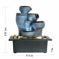 Watnature 4-Tier Indoor Desktop Water Fountain with LED Lights- Portable Tabletop Decorative Waterfall Kit -Algreen Sales Store watnature tabletop fountains right 8879 66 1000