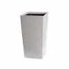 Algreen Modena 30 in. Square Gloss White Plastic Self Watering Planter