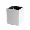 Algreen Modena 12 in. Cube Gloss White Plastic Self Watering Planter